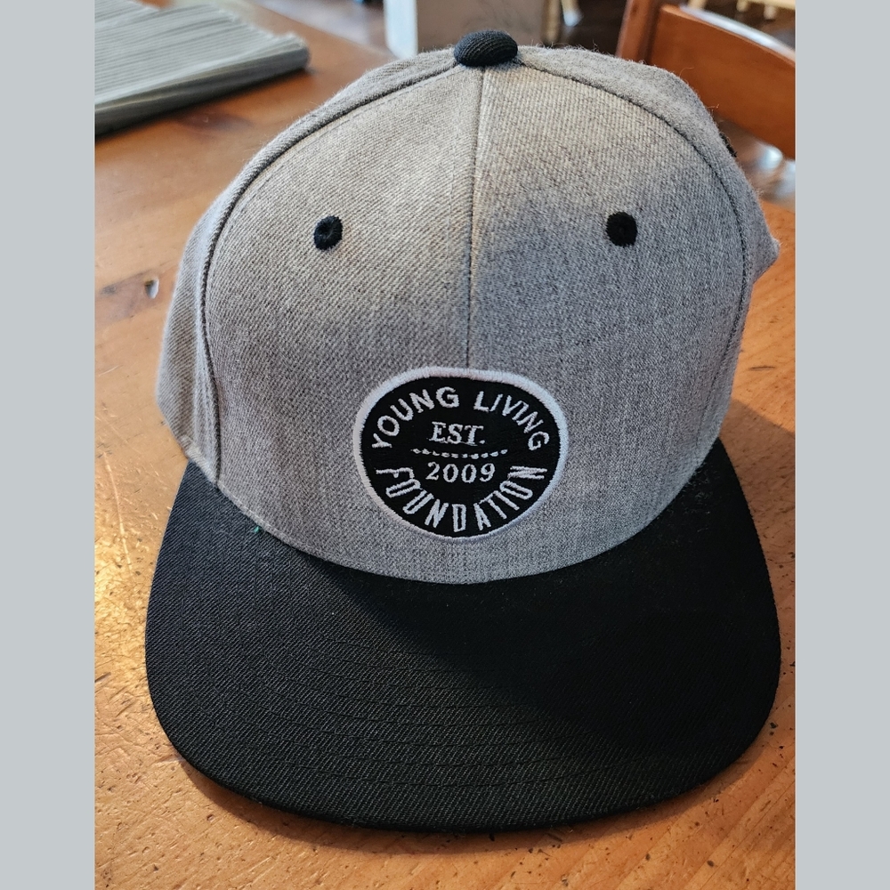 Young Living Foundation Adjustable Gray & Black Ballcap